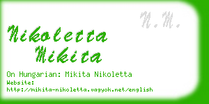 nikoletta mikita business card